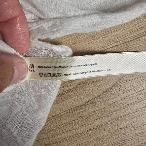 Free People Women's Waverley Tunic Blouse Size XS White Gauze Button Front Boho - Picture 8 of 11